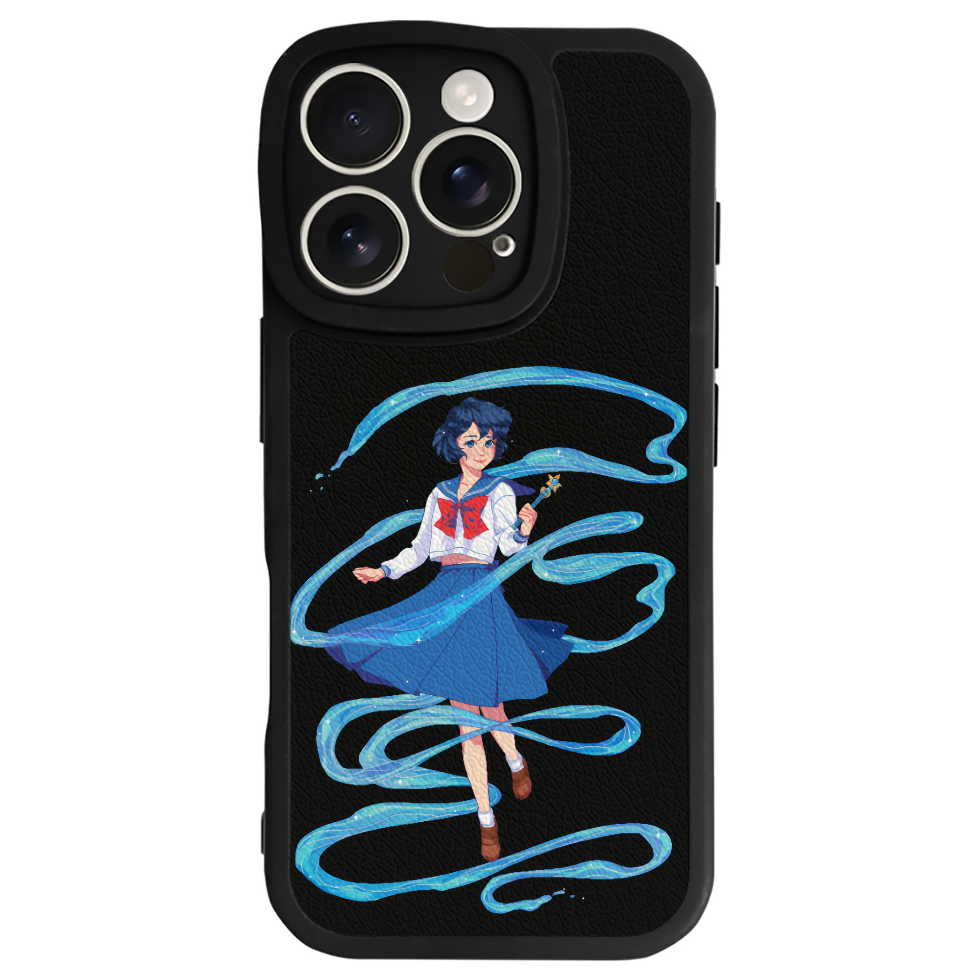 （画像用） 美少女戦士セーラームーン 水野 亜美 みずの あみ Sailor Moon Mizuno Ami 【iPhone 16シリーズ対応】シリコンスマホケース（レザー調） 材質：シリコン